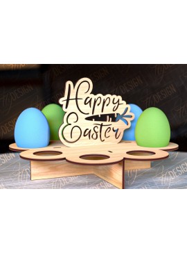 Σετ των 2 Intra απο ξύλο plywood 3mm-4mm πάχος - Πασχαλινό Αυγοστάσιο | με βάση αυγών Δίασταση 15x15 cm INTRAFABR-91989548