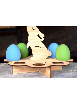 Σετ των 2 Intra απο ξύλο plywood 3mm-4mm πάχος - Πασχαλινό Αυγοστάσιο | με βάση αυγών Δίασταση 15x15 cm INTRAFABR-91988075