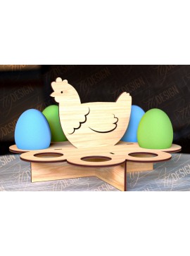 Σετ των 2 Intra απο ξύλο plywood 3mm-4mm πάχος - Πασχαλινό Αυγοστάσιο | με βάση αυγών Δίασταση 15x15 cm INTRAFABR-91988091