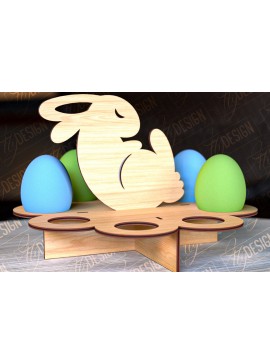 Σετ των 2 Intra απο ξύλο plywood 3mm-4mm πάχος - Πασχαλινό Αυγοστάσιο | με βάση αυγών Δίασταση 15x15 cm INTRAFABR-91988638