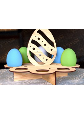 Σετ των 2 Intra απο ξύλο plywood 3mm-4mm πάχος - Πασχαλινό Αυγοστάσιο | με βάση αυγών Δίασταση 15x15 cm INTRAFABR-91989280