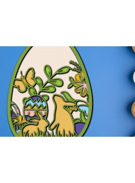 Σετ των 2 Intra απο ξύλο plywood 3mm-4mm πάχος - Πασχαλινό αυγό  Δίασταση 15x15 cm INTRAFABR-25810505