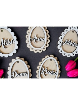 Σετ των 3 Intra απο ξύλο plywood 3mm-4mm πάχος - Πασχαλινό Αυγό Tag , Αυγό ψητό Δίασταση 4x4 cm INTRAFABR-118091902