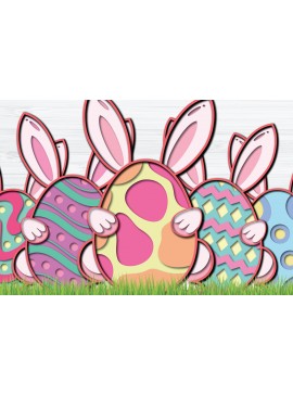 Σετ των 2 Intra απο ξύλο plywood 3mm-4mm πάχος - Πασχαλινά αυγά 3d Paper Cut   Δίασταση 1200x1200 cm INTRAFABR-27268442