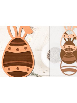 Σετ των 2 Intra απο ξύλο plywood 3mm-4mm πάχος - Πασχαλινά αυγά με λέιζερ Δίασταση 20x20 cm INTRAFABR-116011715
