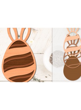 Σετ των 2 Intra απο ξύλο plywood 3mm-4mm πάχος - Πασχαλινά αυγά με λέιζερ Δίασταση 20x20 cm INTRAFABR-116011718