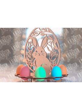 Σετ των 2 Intra απο ξύλο plywood 3mm-4mm πάχος - Πάσχα Αυγά Στάση | Αυγά Stand Κόψτε με λέιζερ Δίασταση 15x15 cm INTRAFABR-91497155