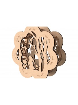 Σετ των 2 Intra απο ξύλο plywood 3mm-4mm πάχος - Πασχαλινό Δάσος Κηροπήγιο  Δίασταση 30x20 cm INTRAFABR-114142642