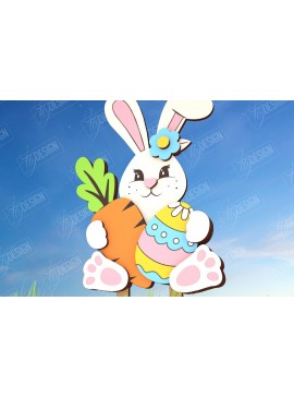 Σετ των 3 Intra απο ξύλο plywood 3mm-4mm πάχος - Πασχαλιές στον κήπο του Πάσχα | Διακόσμηση Κήπου Δίασταση 15x15 cm INTRAFABR-116210359