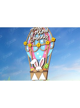 Σετ των 2 Intra απο ξύλο plywood 3mm-4mm πάχος - Πασχαλιές στον κήπο του Πάσχα | Διακόσμηση Κήπου Δίασταση 15x15 cm INTRAFABR-116210319