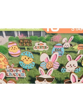 Σετ των 2 Intra απο ξύλο plywood 3mm-4mm πάχος - Πακέτο κοπής με λέιζερ Πασχαλιές Πασχαλινών Κήπων Δίασταση 15x15 cm INTRAFABR-91345875