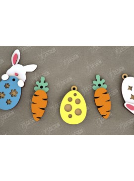 Σετ των 2 Intra απο ξύλο plywood 3mm-4mm πάχος - Πασχαλινή γιρλάντα | Πασχαλινό Πανό | Αργία Δίασταση 15x15 cm INTRAFABR-117878215