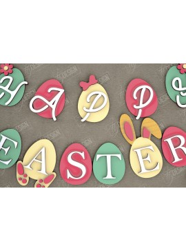 Σετ των 2 Intra απο ξύλο plywood 3mm-4mm πάχος - Πασχαλινή γιρλάντα | Πασχαλινό Πανό | Αργία Δίασταση 15x15 cm INTRAFABR-117878231