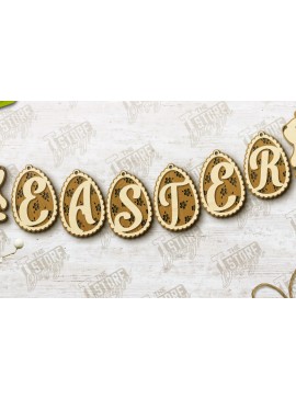 Σετ των 2 Intra απο ξύλο plywood 3mm-4mm πάχος - Πασχαλινή γιρλάντα | Πασχαλινό Πανό | Διακοπές Δίασταση 15x15 cm INTRAFABR-117480346