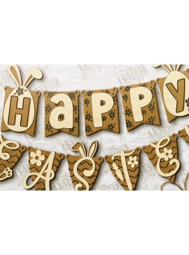 Σετ των 2 Intra απο ξύλο plywood 3mm-4mm πάχος - Πασχαλινή γιρλάντα | Πασχαλινό Πανό | Διακοπές Δίασταση 15x15 cm INTRAFABR-117480353