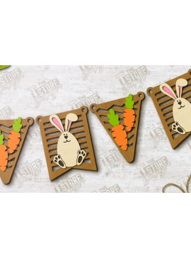 Σετ των 2 Intra απο ξύλο plywood 3mm-4mm πάχος - Πασχαλινή γιρλάντα | Πασχαλινό Πανό | Διακοπές Δίασταση 15x15 cm INTRAFABR-117480343