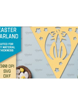 Σετ των 2 Intra απο ξύλο plywood 3mm-4mm πάχος - Πασχαλινή γιρλάντα. Πασχαλινό ντεκόρ Χαρτί κοπής Δίασταση 15x15 cm INTRAFABR-92469480