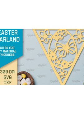 Σετ των 2 Intra απο ξύλο plywood 3mm-4mm πάχος - Πασχαλινή γιρλάντα. Πασχαλινό ντεκόρ Χαρτί κοπής Δίασταση 15x15 cm INTRAFABR-92469527