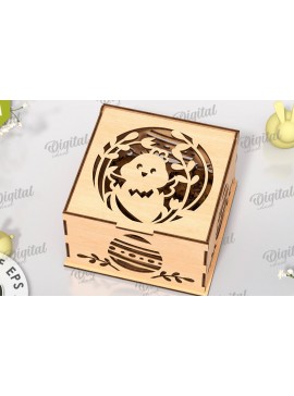 Σετ των 2 Intra απο ξύλο plywood 3mm-4mm πάχος - Πασχαλινό κουτί δώρου LaserCut. Treats Box  Δίασταση 15x15 cm INTRAFABR-118047005