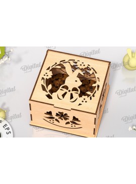 Σετ των 2 Intra απο ξύλο plywood 3mm-4mm πάχος - Πασχαλινό κουτί δώρου LaserCut. Treats Box  Δίασταση 15x15 cm INTRAFABR-118047297