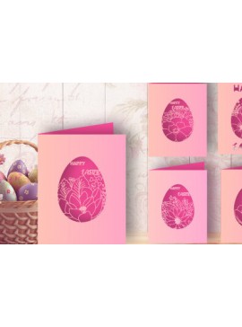 Σετ των 2 Intra απο ξύλο plywood 3mm-4mm πάχος - Πασχαλινή δωροκάρτα 3d  Laser Cut 897 Δίασταση 15x15 cm INTRAFABR-64548061