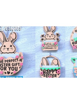 Σετ των 2 Intra απο ξύλο plywood 3mm-4mm πάχος - Θήκη Πασχαλινής Δωροκάρτας Laser Cut | CNC Δίασταση 15x15 cm INTRAFABR-88358420