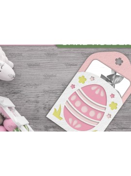 Σετ των 2 Intra απο ξύλο plywood 3mm-4mm πάχος - Πασχαλινή κάρτα δώρου Ετικέτα Laser cut Δίασταση 15x15 cm INTRAFABR-92463242