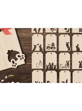 Σετ των 2 Intra απο ξύλο plywood 3mm-4mm πάχος - Ετικέτες δώρου Πάσχα Πακέτο  Δίασταση 15x15 cm INTRAFABR-90584355