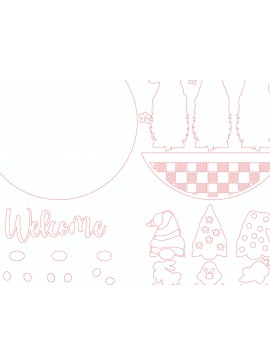 Σετ των 2 Intra απο ξύλο plywood 3mm-4mm πάχος - Πασχαλινή κρεμάστρα πόρτας Gnome  Δίασταση 20x20 cm INTRAFABR-116683822