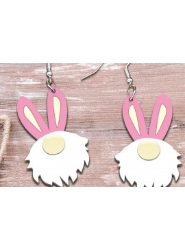 Σετ των 3 Intra απο ξύλο plywood 3mm-4mm πάχος - Πασχαλινά σκουλαρίκια Gnome με λέιζερ. Δίασταση 3x3 cm INTRAFABR-115167214