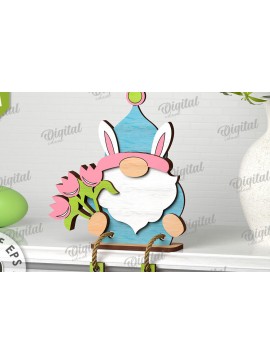 Σετ των 3 Intra απο ξύλο plywood 3mm-4mm πάχος -  Easter Gnome. 3D Πασχαλινό Gnome Δίασταση 15x15 cm INTRAFABR-115404005