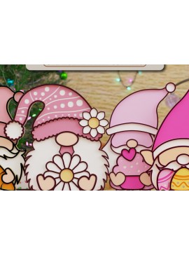 Σετ των 2 Intra απο ξύλο plywood 3mm-4mm πάχος - ΔΕΣΜΗ  κοπής με λέιζερ Easter Gnome Δίασταση 20x25 cm INTRAFABR-91607513