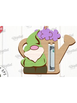 Σετ των 2 Intra απο ξύλο plywood 3mm-4mm πάχος - Πασχαλινό Gnome Money Holder Cut Laser Δίασταση 15x15 cm INTRAFABR-118030700