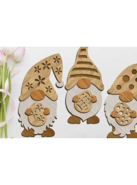 Σετ των 3 Intra απο ξύλο plywood 3mm-4mm πάχος - Διακοσμητικό πρότυπο δέσμης πασχαλινών καλικάντζων Δίασταση 6x10 cm INTRAFABR-90557846