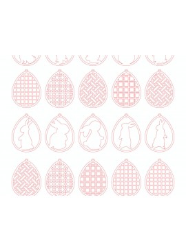 Σετ των 3 Intra απο ξύλο plywood 3mm-4mm πάχος - Πασχαλινό Κρεμαστό Στολίδι  Δίασταση 6x6 cm INTRAFABR-116686006