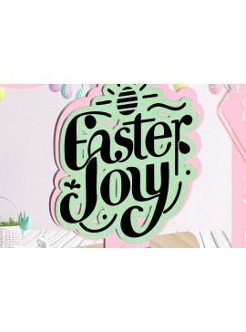 Σετ των 3 Intra απο ξύλο plywood 3mm-4mm πάχος - Easter Joy Spring Στολίδι Laser Cut  Δίασταση 6x6 cm INTRAFABR-115552183