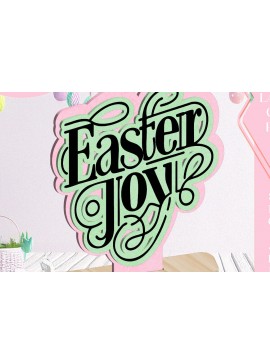 Σετ των 3 Intra απο ξύλο plywood 3mm-4mm πάχος - Easter Joy Spring Στολίδι Laser Cut  Δίασταση 6x6 cm INTRAFABR-115552155