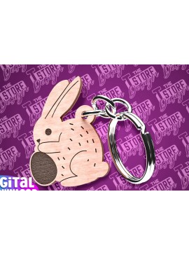 Σετ των 3 Intra απο ξύλο plywood 3mm-4mm πάχος - Πασχαλινό Σχέδιο Μπρελόκ | Λαγουδάκι του Πάσχα Δίασταση 4x4 cm INTRAFABR-87662633