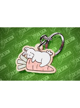 Σετ των 3 Intra απο ξύλο plywood 3mm-4mm πάχος - Πασχαλινό Σχέδιο Μπρελόκ | Λαγουδάκι του Πάσχα Δίασταση 4x4 cm INTRAFABR-87665496