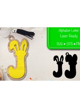 Σετ των 3 Intra απο ξύλο plywood 3mm-4mm πάχος - Πασχαλινό μπρελόκ με λέιζερ Αλφάβητο Δίασταση 4x4 cm INTRAFABR-92836647