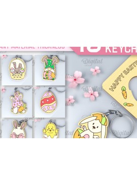 Σετ των 3 Intra απο ξύλο plywood 3mm-4mm πάχος - Πασχαλινό μπρελόκ Πακέτο κοπής με λέιζερ Δίασταση 4x4 cm INTRAFABR-88207275