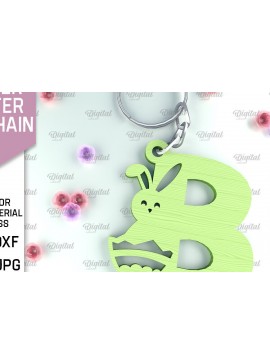 Σετ των 3 Intra απο ξύλο plywood 3mm-4mm πάχος - Πασχαλινό μπρελόκ με λέιζερ. Γράμμα Β Δίασταση 4x4 cm INTRAFABR-90321737