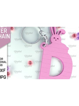 Σετ των 3 Intra απο ξύλο plywood 3mm-4mm πάχος - Πασχαλινό μπρελόκ με λέιζερ. Γράμμα Δ Δίασταση 4x4 cm INTRAFABR-90321932