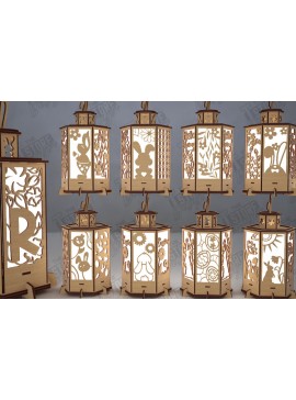 Σετ των 2 Intra απο ξύλο plywood 3mm-4mm πάχος - Πασχαλινό φαναράκι | Τρισδιάστατη λάμπα σκιών Δίασταση 15x15 cm INTRAFABR-116215866