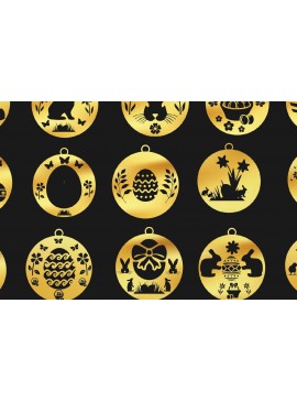 Σετ των 2 Intra απο ξύλο plywood 3mm-4mm πάχος - Πασχαλινό Πακέτο κοπής με λέιζερ Δίασταση 30x20 cm INTRAFABR-65814868