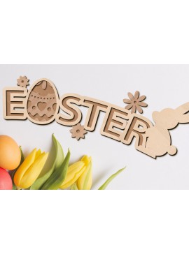 Σετ των 3 Intra απο ξύλο plywood 3mm-4mm πάχος - Πασχαλινό διακοσμητικό πάνελ κοπής με λέιζερ Δίασταση 7x10 cm INTRAFABR-90666778