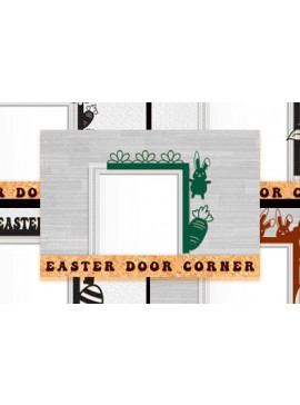 Σετ των 2 Intra απο ξύλο plywood 3mm-4mm πάχος - Πασχαλινό Laser Cut Door Corner . Δίασταση 15x15 cm INTRAFABR-66170050