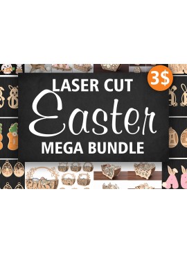 Σετ των 2 Intra απο ξύλο plywood 3mm-4mm πάχος - Πασχαλινό Laser Cut Mega Bundle Δίασταση 30x20 cm INTRAFABR-117029013