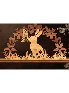 Σετ των 2 Intra απο ξύλο plywood 3mm-4mm πάχος - Πασχαλινή βάση κοπής με λέιζερ  Δίασταση 15x15 cm INTRAFABR-117725167