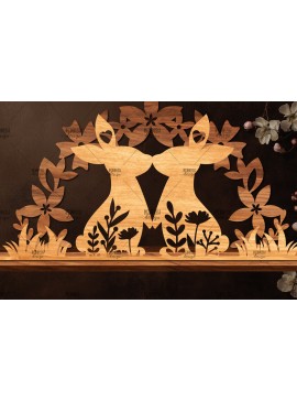 Σετ των 2 Intra απο ξύλο plywood 3mm-4mm πάχος - Πασχαλινή βάση κοπής με λέιζερ  Δίασταση 15x15 cm INTRAFABR-117725261